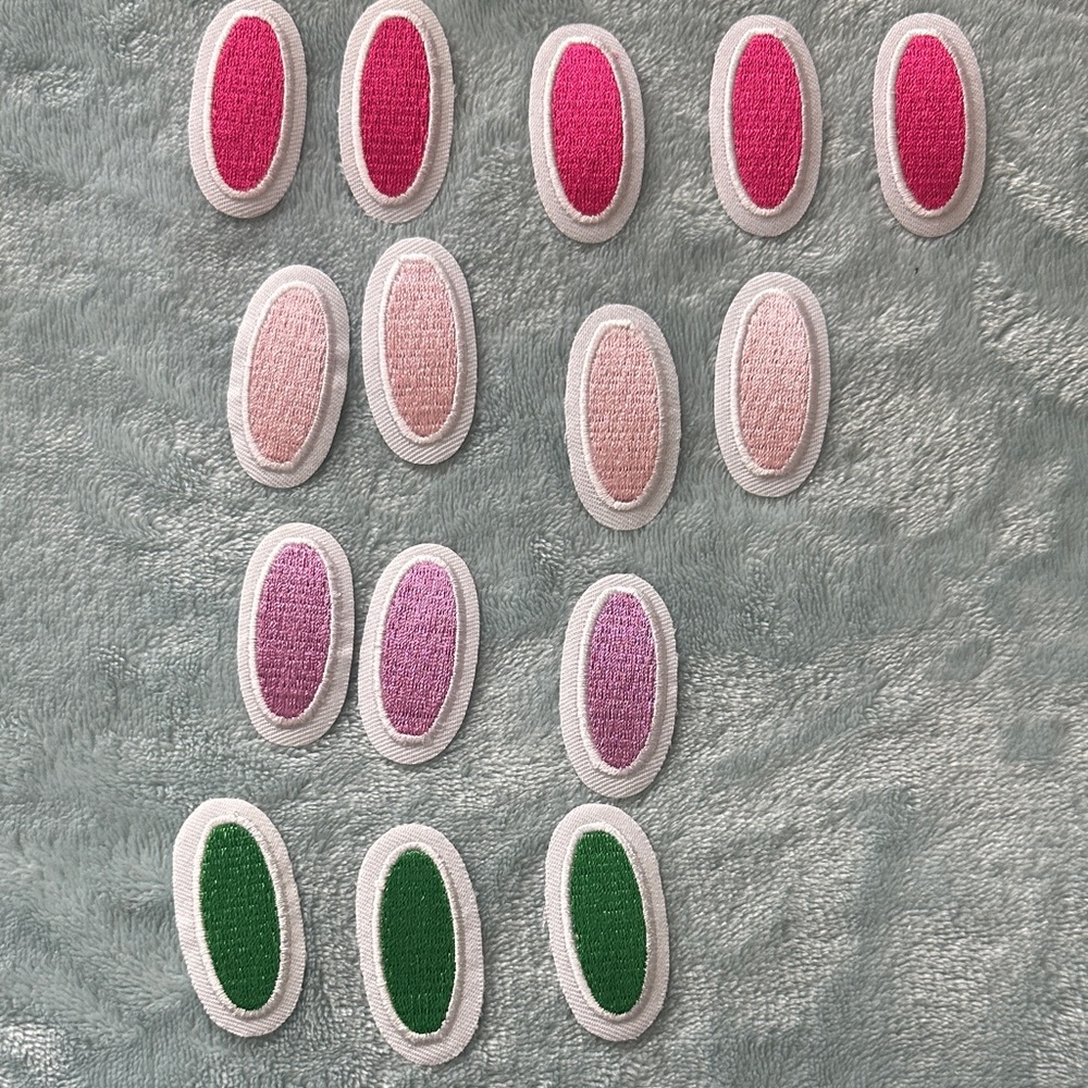 Girl Scout Daisy  Sew-On Fabric Patches in Pink, Light Pink, Lavender & Green